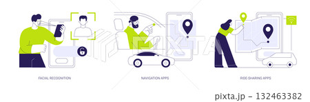 Artificial Intelligence applications isolated cartoon vector illustrations se 132463382