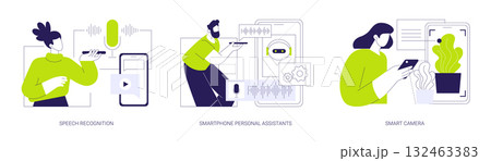 Artificial Intelligence technology use isolated cartoon vector illustrations se 132463383
