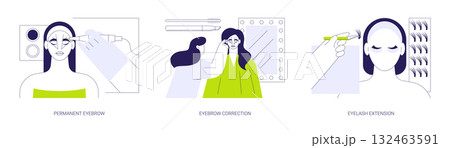 Eyebrow salon isolated cartoon vector illustrations se 132463591