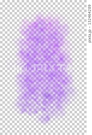 Vertical vibrant violet smoke column with soft edges isolated on transparent background realistic glowing mist effect 132464289