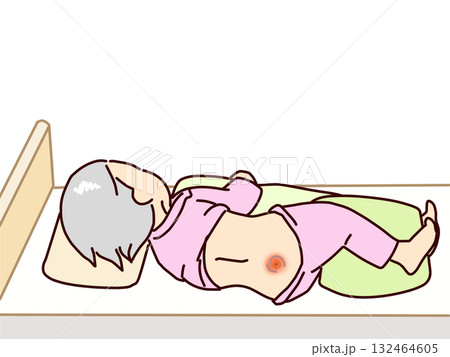体位変換　側臥位にする 132464605