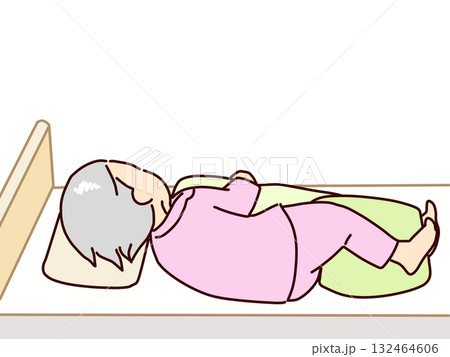 体位変換 側臥位にする 体位変換 側臥位にする 132464606