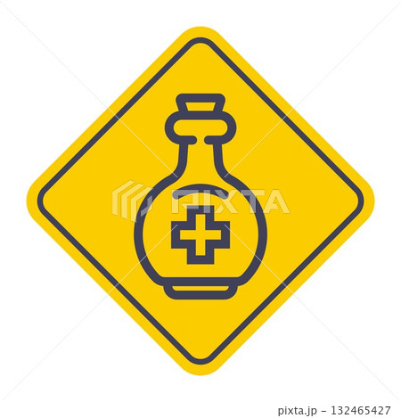 Medical flask black icon. Medical flask black icon. 132465427