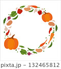 Oval frame of simple flat vegetables 132465812