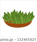 Simple flat vegetables in basket 132465825