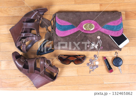 Handbag content Handbag content 132465862