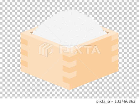 升に盛られた米のイラスト 升に盛られた米のイラスト 132466862