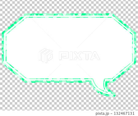 Stained glass style speech bubble, triangular pattern, elongated octagon Stained glass style speech bubble, triangular pattern, elongated octagon 132467131