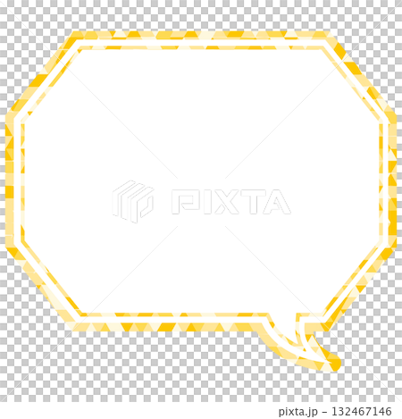 Stained glass style speech bubble, triangular pattern, octagonal shape with corners Stained glass style speech bubble, triangular pattern, octagonal shape with corners 132467146