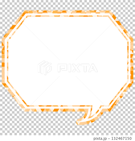 Stained glass style speech bubble, triangular pattern, octagonal shape with corners Stained glass style speech bubble, triangular pattern, octagonal shape with corners 132467150
