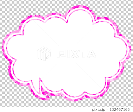 Stained glass style speech bubble, triangular pattern, rounded cloud shape 132467166