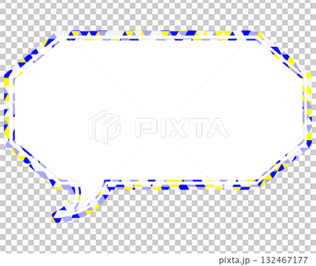 ステンドグラス風吹き出し 三角形模様 細長い八角形 ステンドグラス風吹き出し 三角形模様 細長い八角形 132467177
