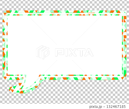 Stained glass style speech bubble, triangle pattern, square Stained glass style speech bubble, triangle pattern, square 132467185