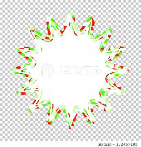 ステンドグラス風吹き出し 三角形模様 丸みのあるギザギザした形 ステンドグラス風吹き出し 三角形模様 丸みのあるギザギザした形 132467193