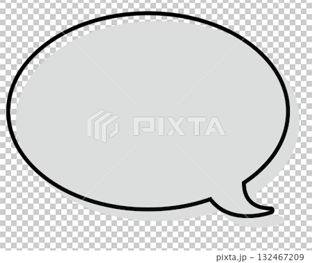 線條錯置的簡單對話泡泡 - 圓形 132467209