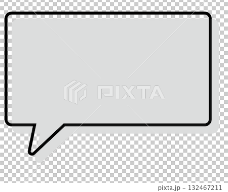 線條錯置的簡單對話泡泡 - 長方形 132467211