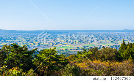散居村展望台から砺波平野の眺め 散居村展望台から砺波平野の眺め 132467560