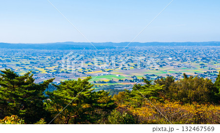 散居村展望台から砺波平野の眺め 132467569