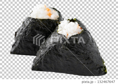 Two mentaiko rice balls on a transparent background (png) 132467647