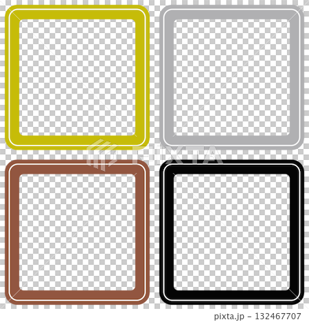 Square frame icon set in 4 chic colors 132467707
