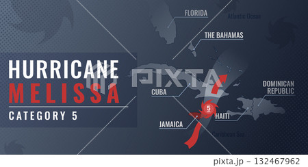 Hurricane Melissa illustration 132467962