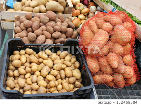 Different potatoes on market 132468584