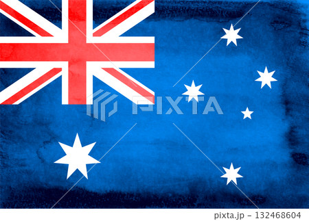 オーストラリア　国　旗　和紙　背景 132468604