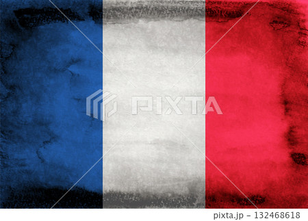 フランス 国 旗 和紙 背景 フランス 国 旗 和紙 背景 132468618