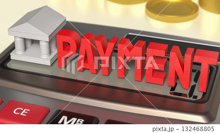 The Bank and Payment  for Business concept 3d Rendering. 132468805