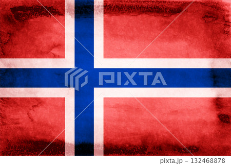ノルウェー　国　旗　和紙　背景 132468878
