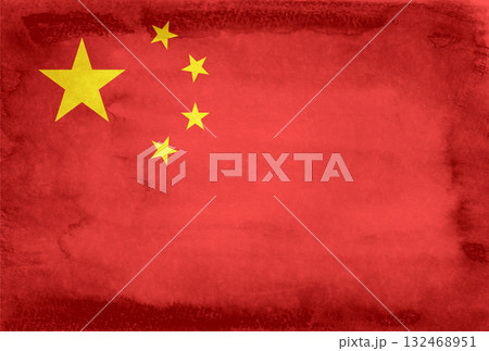 中国　国　旗　和紙　背景 132468951