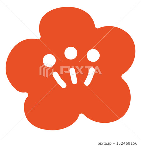 年賀状の梅の花のイラスト素材 132469156