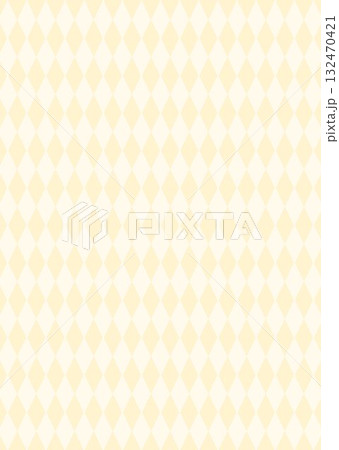 ダイヤ柄パターンの背景テクスチャー　淡い黄色イラスト　ベクター 132470421