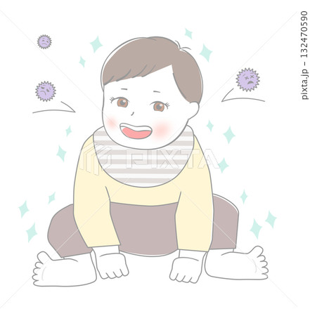 ウイルスから守られている赤ちゃん ウイルスから守られている赤ちゃん 132470590