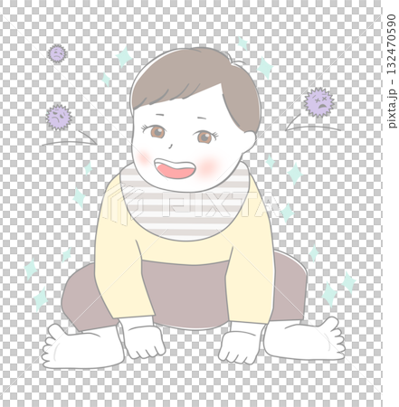 ウイルスから守られている赤ちゃん ウイルスから守られている赤ちゃん 132470590