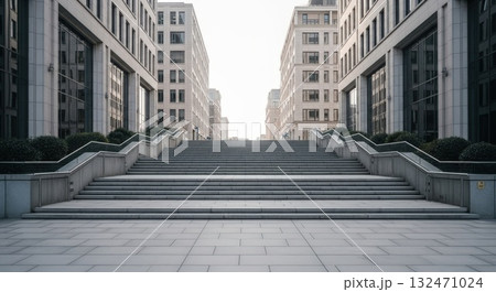 都市オフィス街の広い階段と都会的背景 — ファッション広告用背景8k 都市オフィス街の広い階段と都会的背景 — ファッション広告用背景8k 132471024