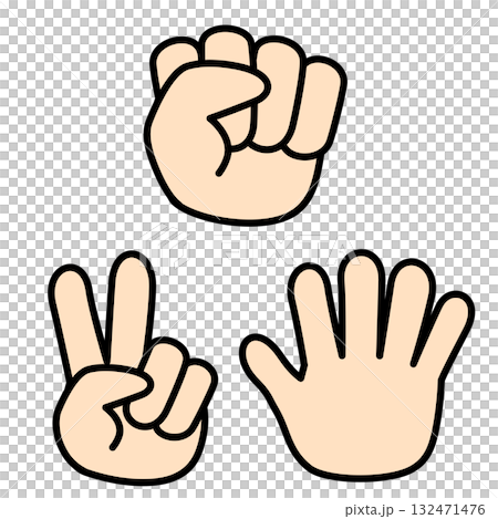 一隻手玩石頭剪刀布的插圖 一隻手玩石頭剪刀布的插圖 132471476