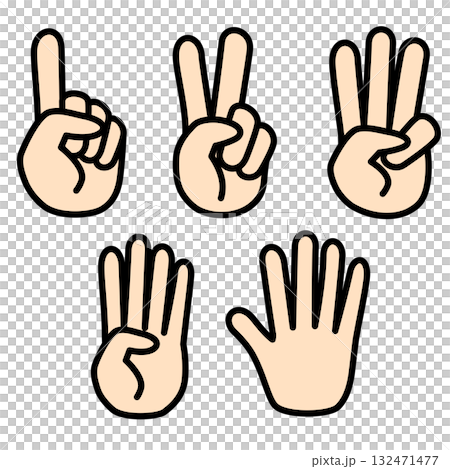 Illustration of numbers represented by hands Illustration of numbers represented by hands 132471477