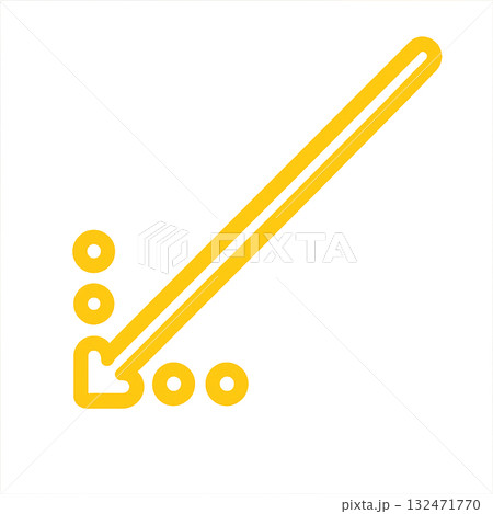 明るい黄色の矢印アイコン、注意喚起に使えるイエロー矢印マーク、ポジティブで目立つ黄色い方向サイン 132471770