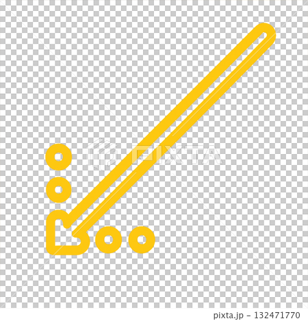 Bright yellow arrow icon, yellow arrow mark for warning, positive and eye-catching yellow direction sign 132471770