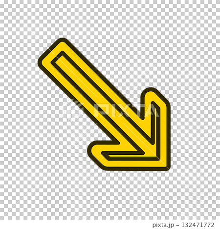 Bright yellow arrow icon, yellow arrow mark for warning, positive and eye-catching yellow direction sign Bright yellow arrow icon, yellow arrow mark for warning, positive and eye-catching yellow direction sign 132471772