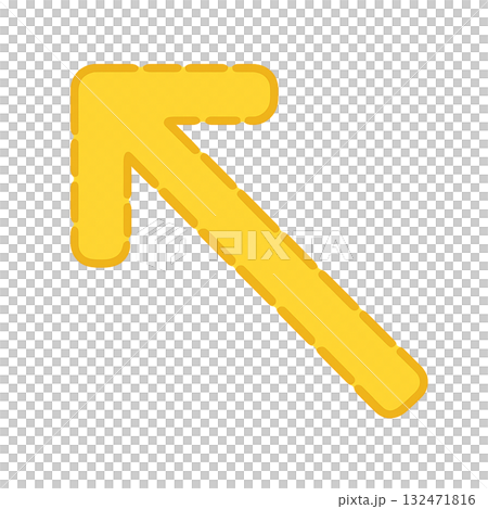 Bright yellow arrow icon, yellow arrow mark for warning, positive and eye-catching yellow direction sign 132471816