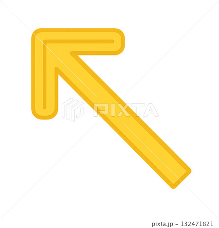 明るい黄色の矢印アイコン、注意喚起に使えるイエロー矢印マーク、ポジティブで目立つ黄色い方向サイン 明るい黄色の矢印アイコン、注意喚起に使えるイエロー矢印マーク、ポジティブで目立つ黄色い方向サイン 132471821