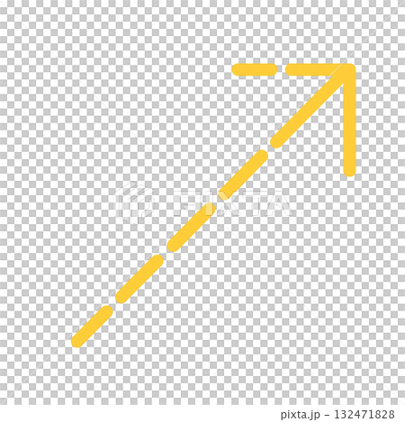 Bright yellow arrow icon, yellow arrow mark for warning, positive and eye-catching yellow direction sign 132471828