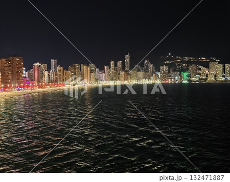 neon cityscape reflections, vibrant neon city lights ripple on dark sea beneath lively urban skyline neon cityscape reflections, vibrant neon city lights ripple on dark sea beneath lively urban skyline 132471887