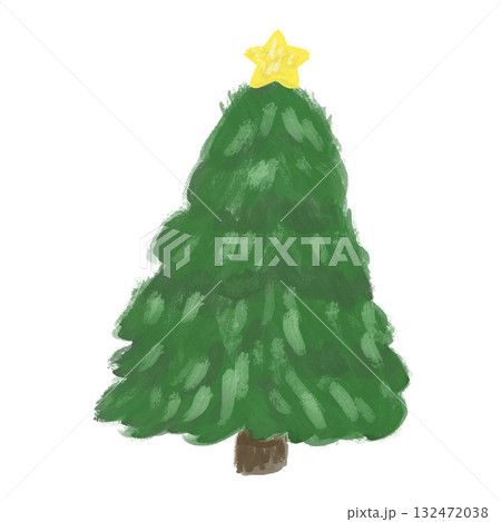 シンプルなクリスマスツリーのイラスト 132472038