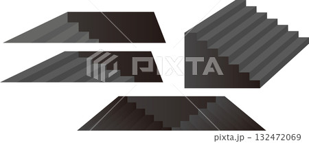 地下階段と階段のイラスト装飾セット 132472069