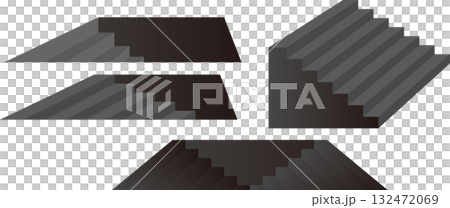 地下階段と階段のイラスト装飾セット 132472069