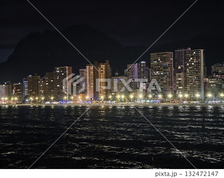 silent skyline over shimmering water, peaceful cityscape with illuminated streets and distant silent skyline over shimmering water, peaceful cityscape with illuminated streets and distant 132472147