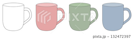 やさしい色のマグカップ4色セット 132472397